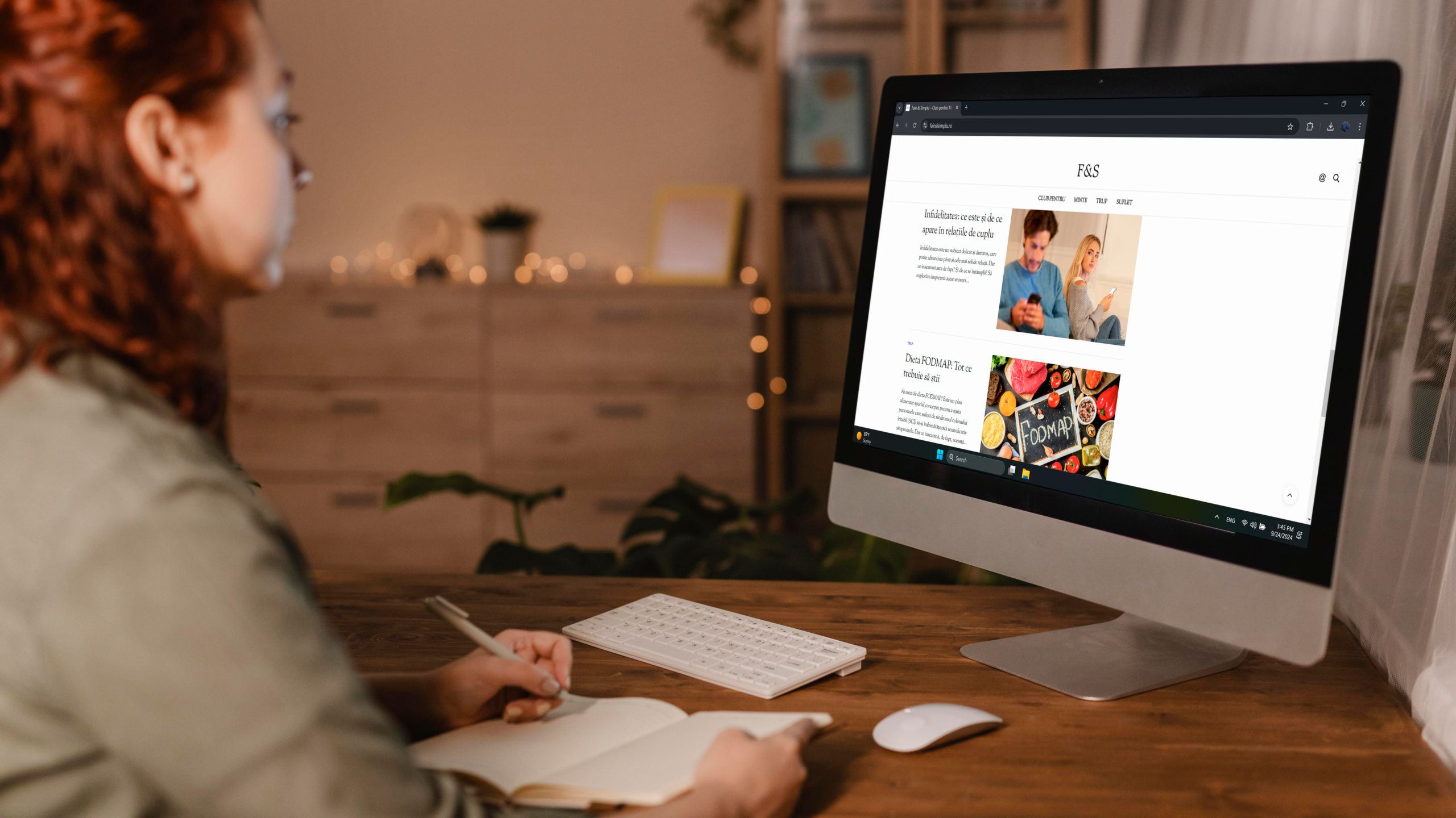 Website-ul Fain & Simplu afișat pe desktop
