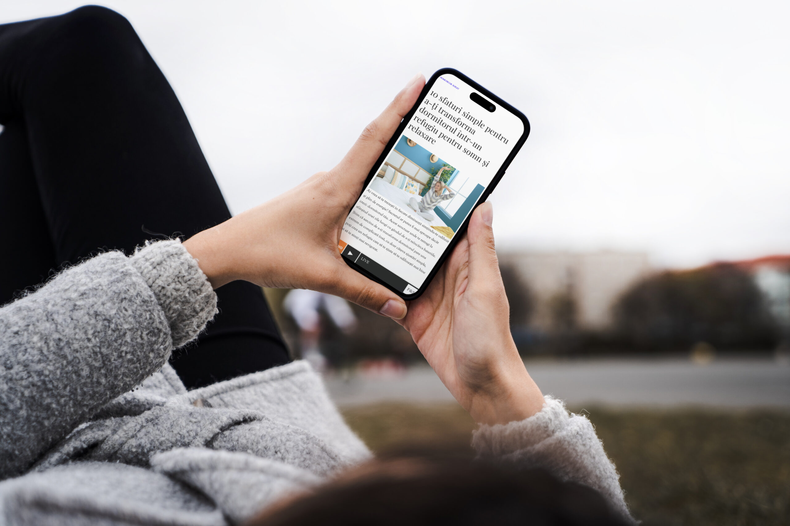 Articol din website-ul Fain & Simplu afișat pe telefon mobil