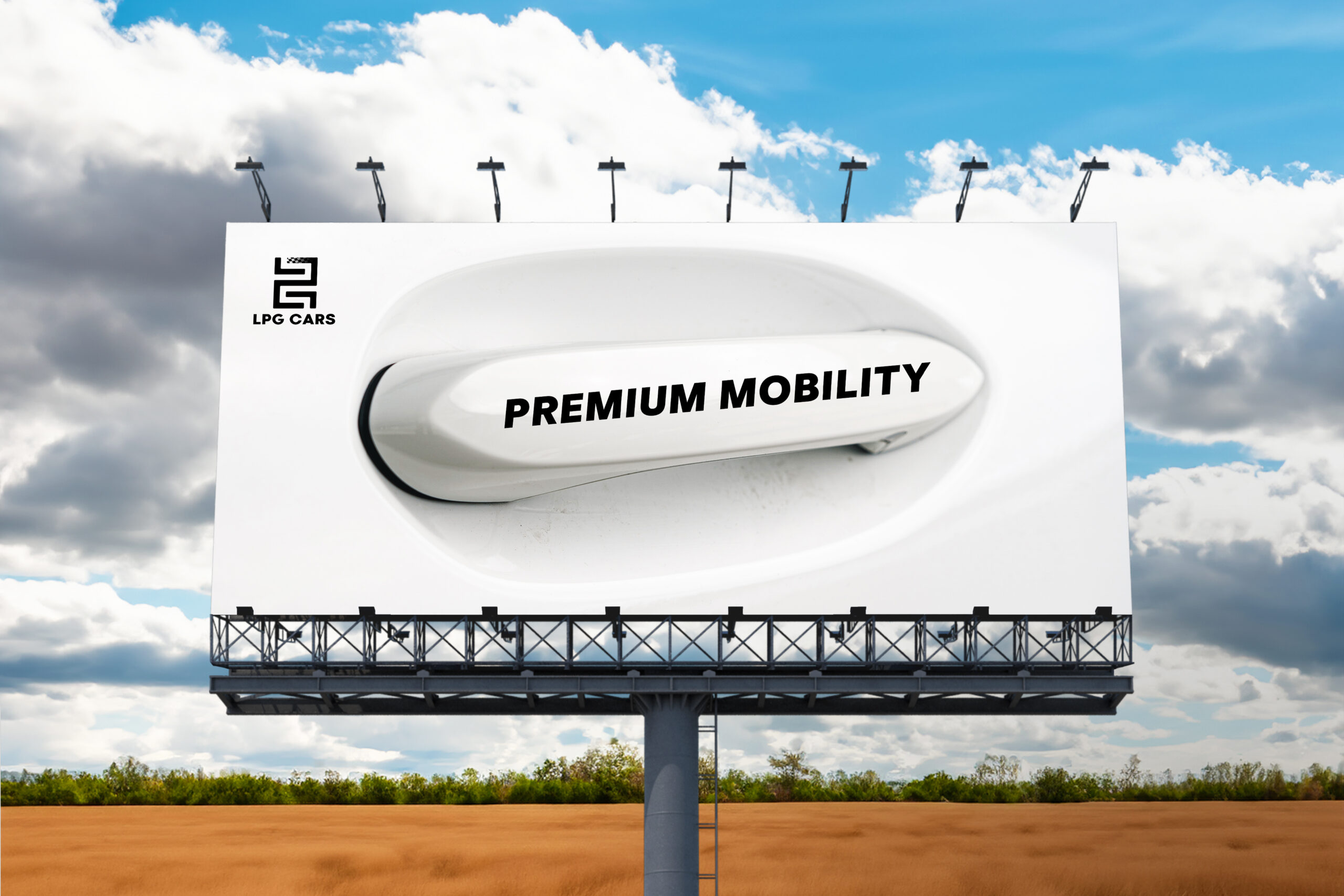 Panou outdoor LPG Cars pentru servicii de mobilitate premium