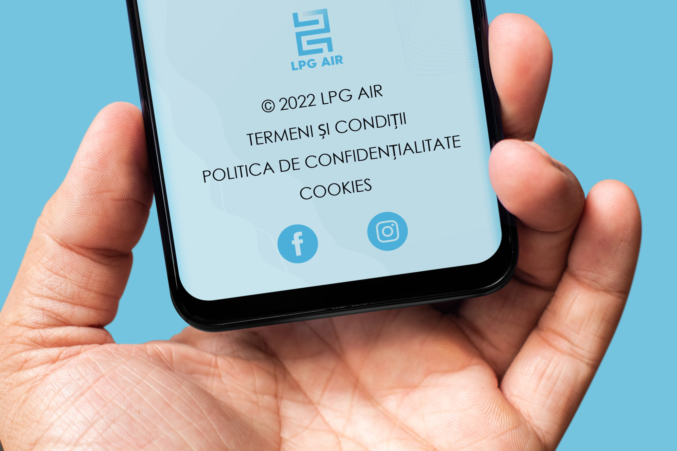 Detaliu interfață mobilă website LPG Air