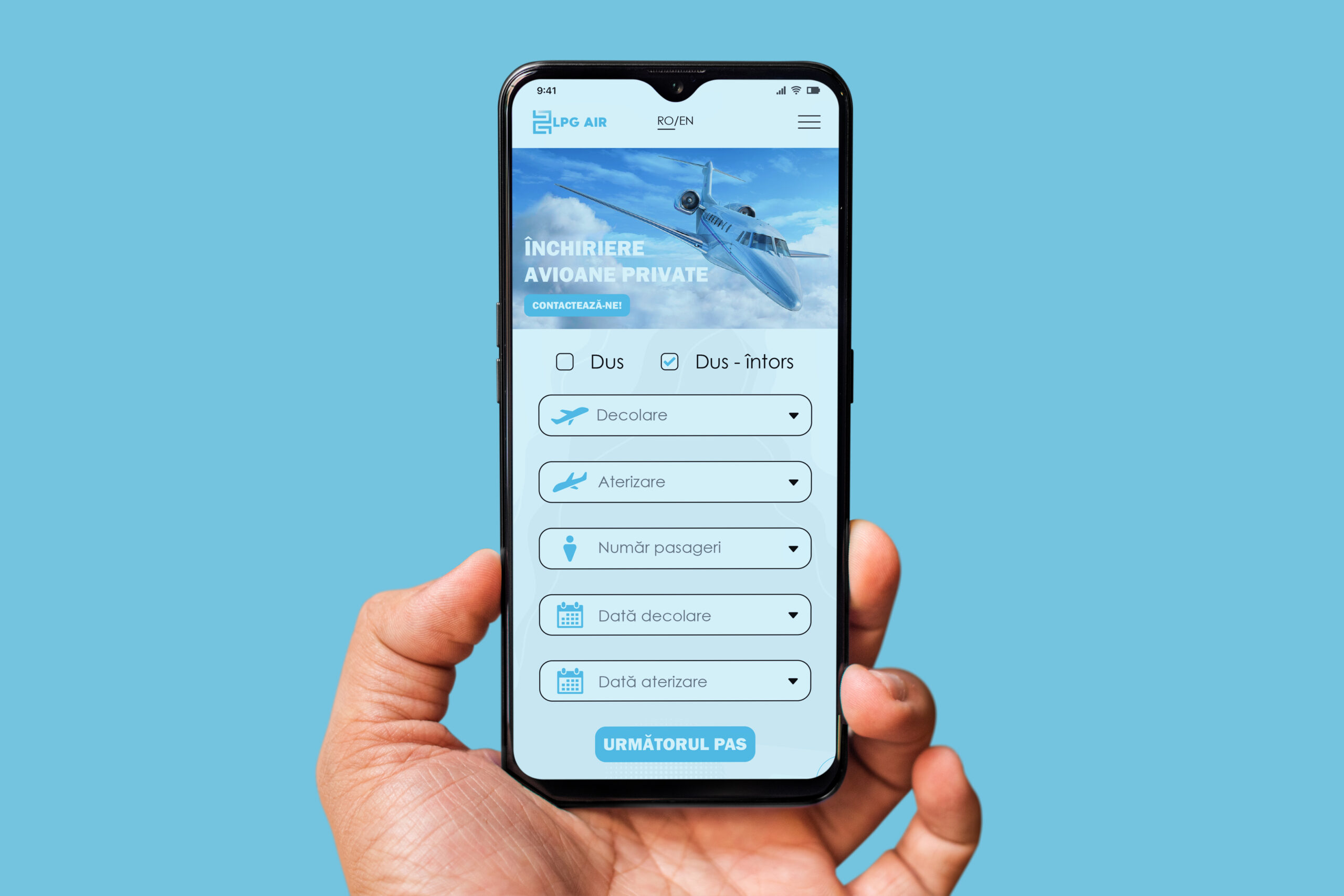 Versiunea mobilă a website-ului LPG Air
