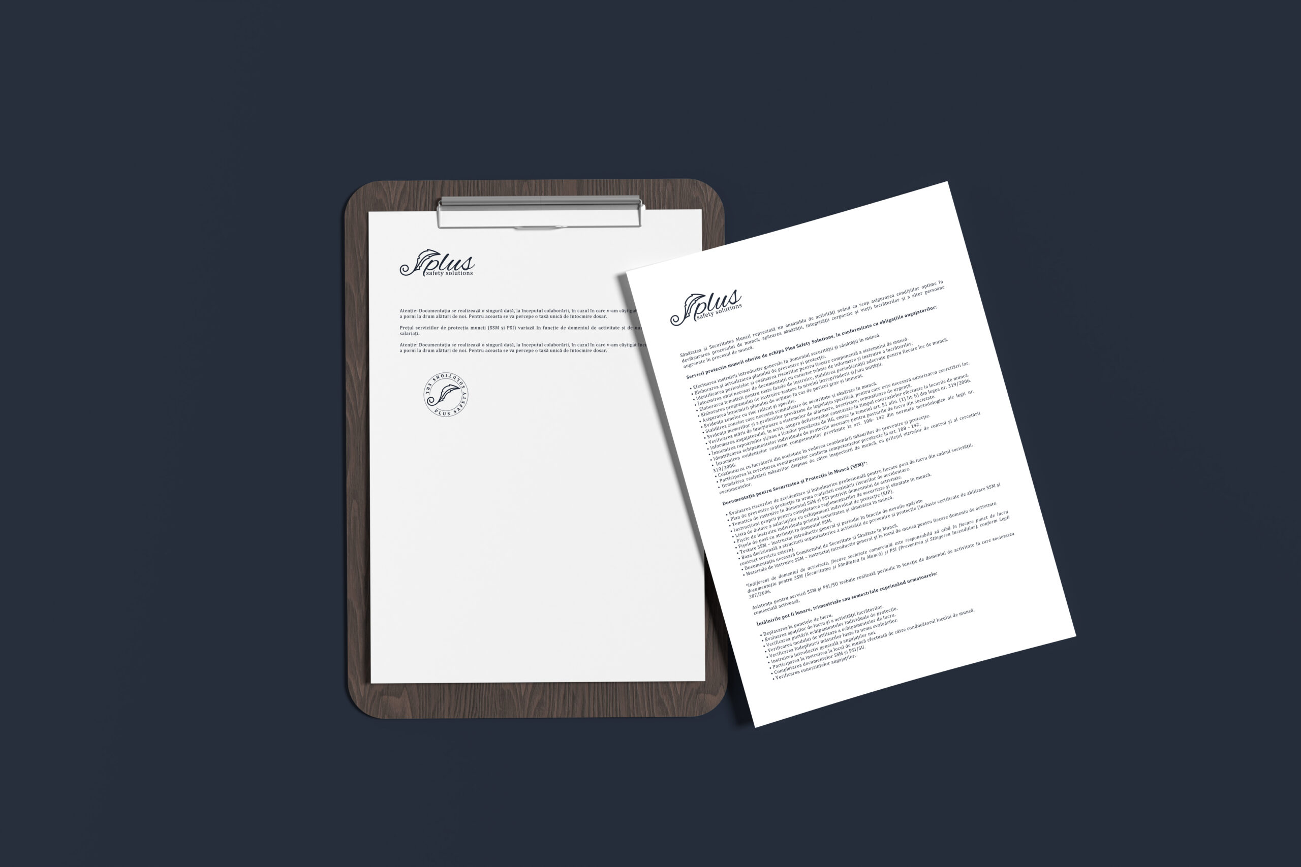 Documente corporate personalizate pentru PLUS Safety