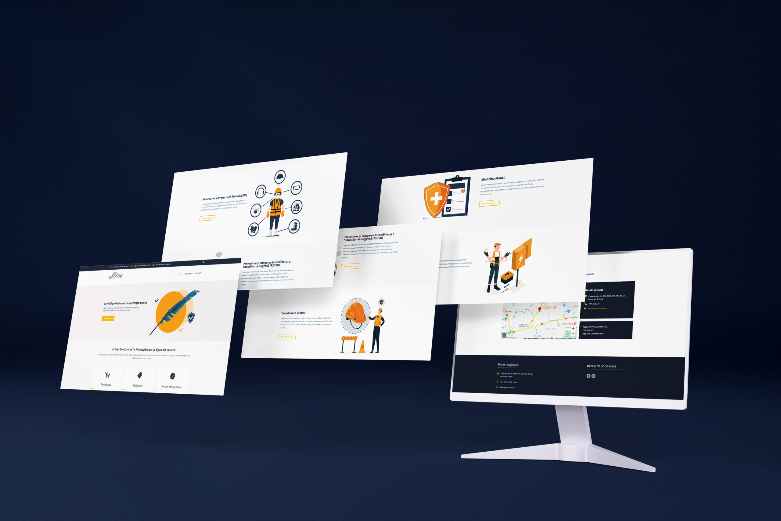 Website PLUS Safety pentru servicii de protecția muncii și siguranță