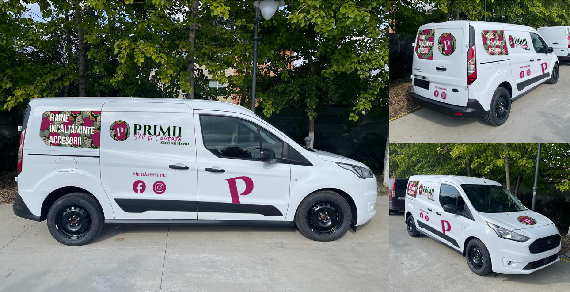 Colantare auto realizată în identitatea vizuală PRIMII