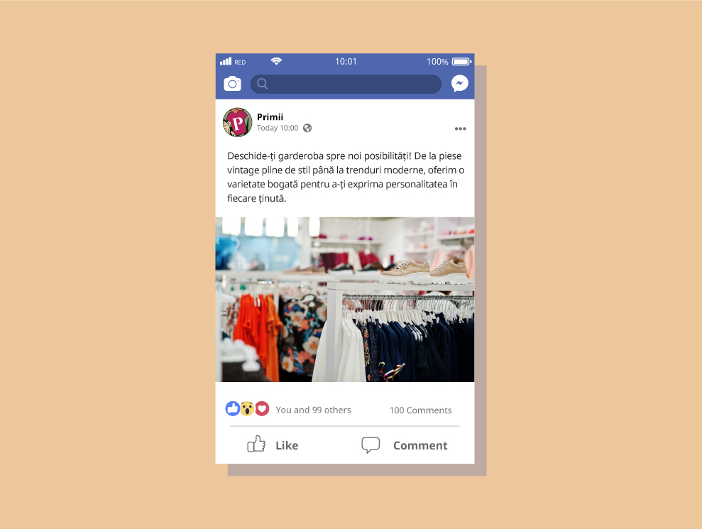 Design social media Facebook pentru PRIMII