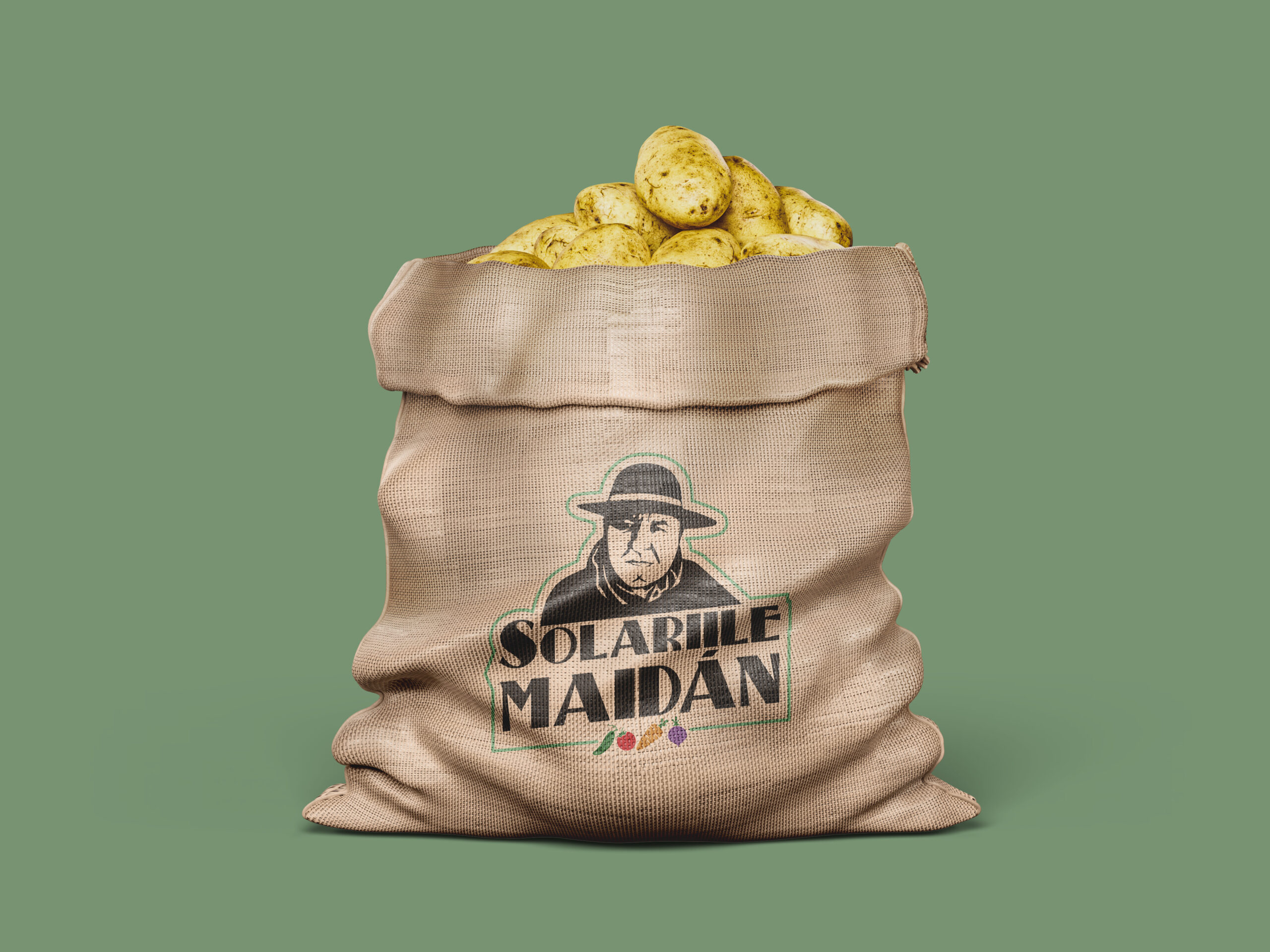 Sac cu cartofi personalizat cu identitatea Solariile Maidan